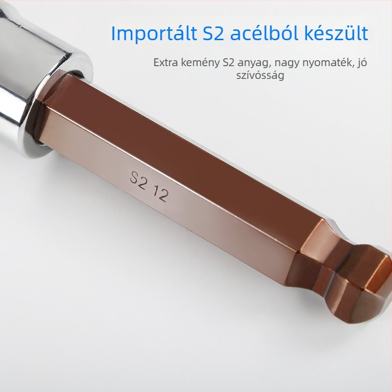 S2 hatszögletű dugókulcs készlet 1/2 hüvelykes meghajtással, golyófejű bitekkel