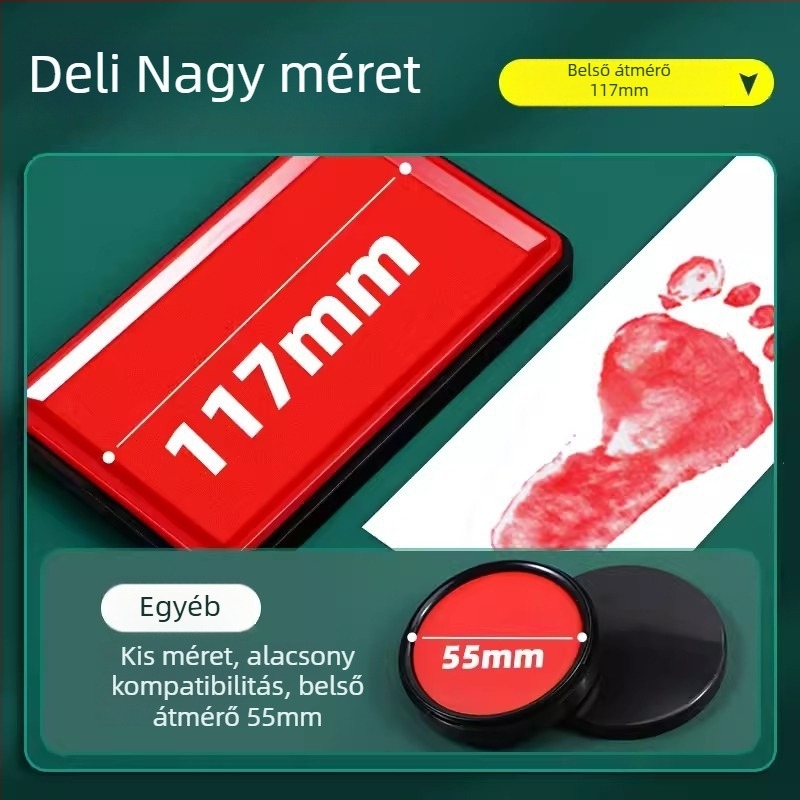 Deli nagy méretű gyorsan száradó tintapatna, piros/kék/fekete színben, modell 9864/9874, irodai kellékek