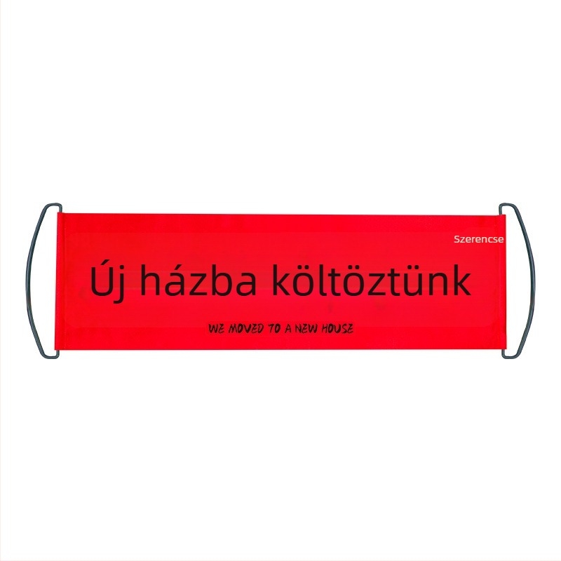 Kézzel rajzolt házavató banner új otthonhoz, bejárati dekoráció és fotófal