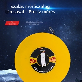 Kézi hajtású tekercs szálas mérőszalaggal, vászon mérőszalag, 10/20/30/50/100 m