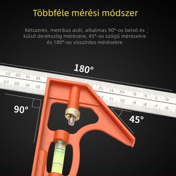 300 mm-es alumínium alapú mozgó szögmérő, többfunkciós kombinált mérőeszköz