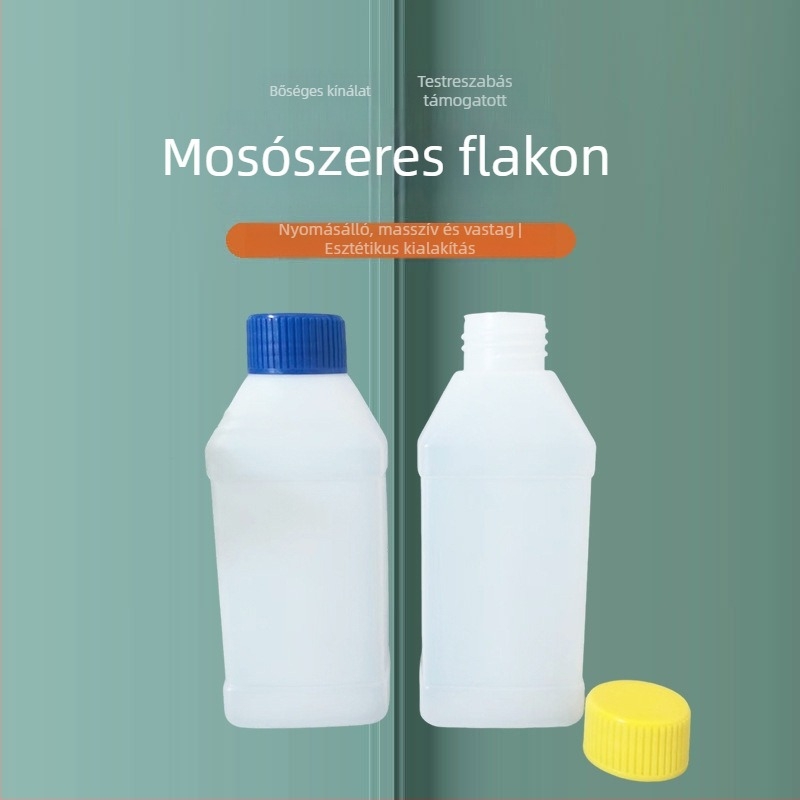 250 ml-es négyszögletes műanyag palack mosószerhez és fertőtlenítőhöz