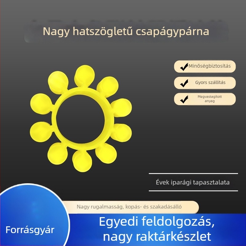 Hatszögletű poliuretán gumiból készült tömítő alátét csatlakozókhoz, rezgéscsillapító és kopásálló, modell 011