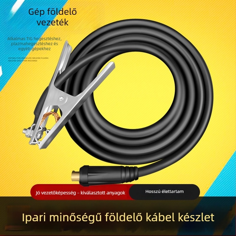 Földelő vezetékek készlet hegesztőgépekhez, földelő kábel és földelő csipesz argon ívhegesztéshez és plazma vágáshoz