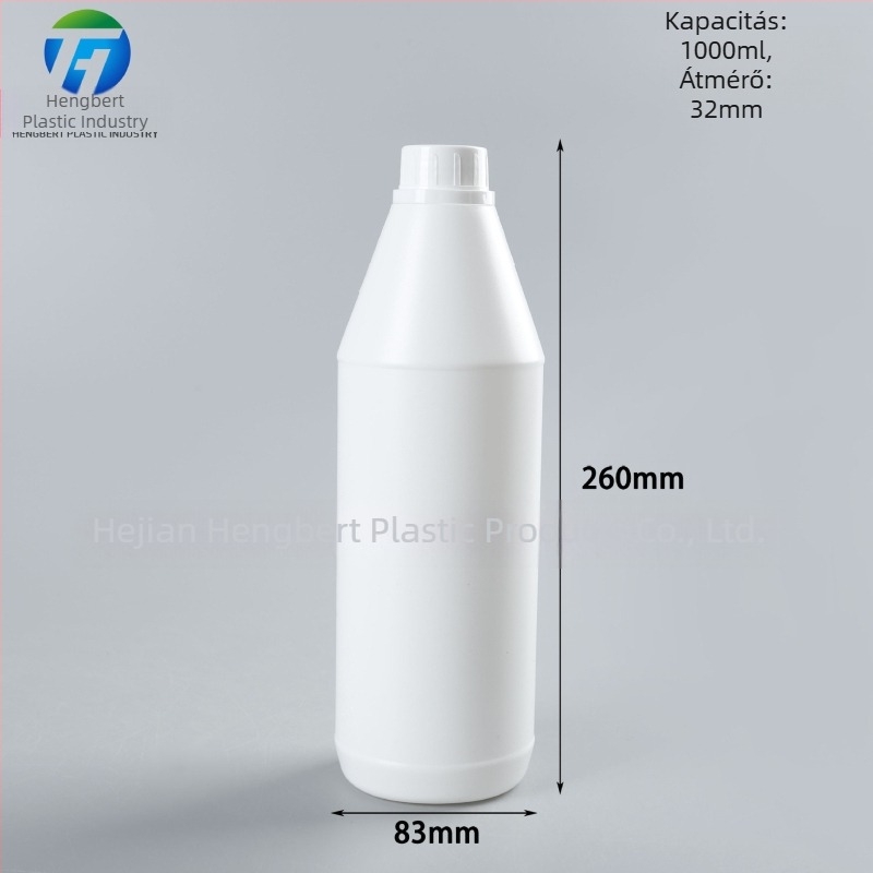 1000 ml vastagított PE üveg autó tisztítófolyadékhoz, fedéllel, test átmérője 83 mm, nyílás átmérője 32 mm, magasság 260 mm