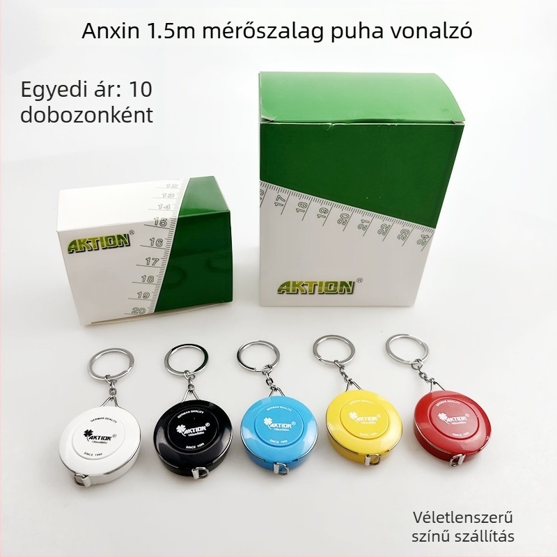 An Kexin bőr kulcstartóval ellátott mini mérőszalag ruházathoz — kompakt derék, mellkas és csípő, valamint testmagasság mérésére