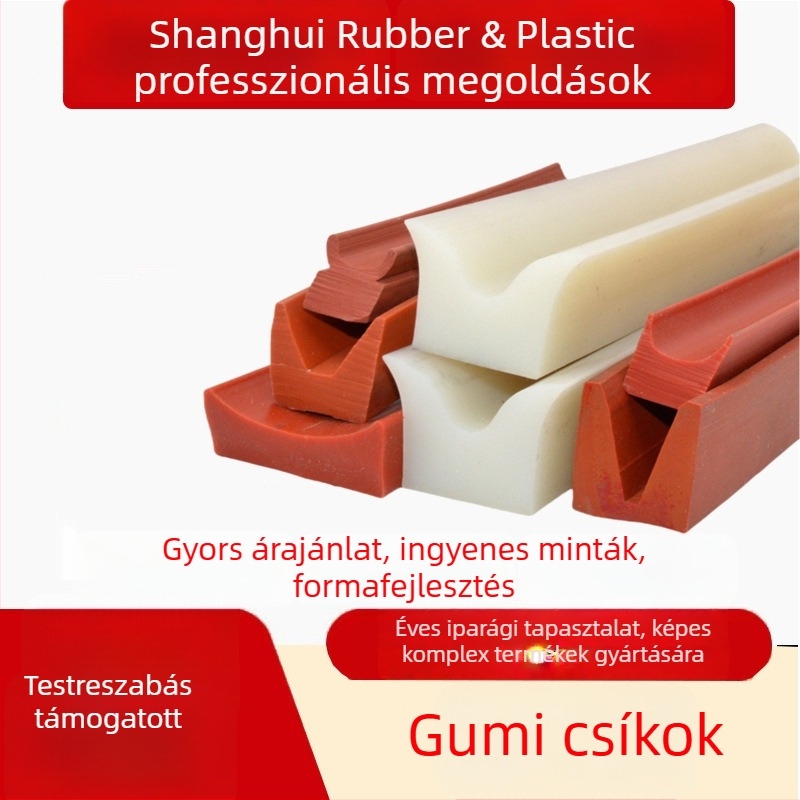 EPDM speciális formájú szilikon gumitömítő szalag, egyedi gyártás, korrózióálló tömítés.
