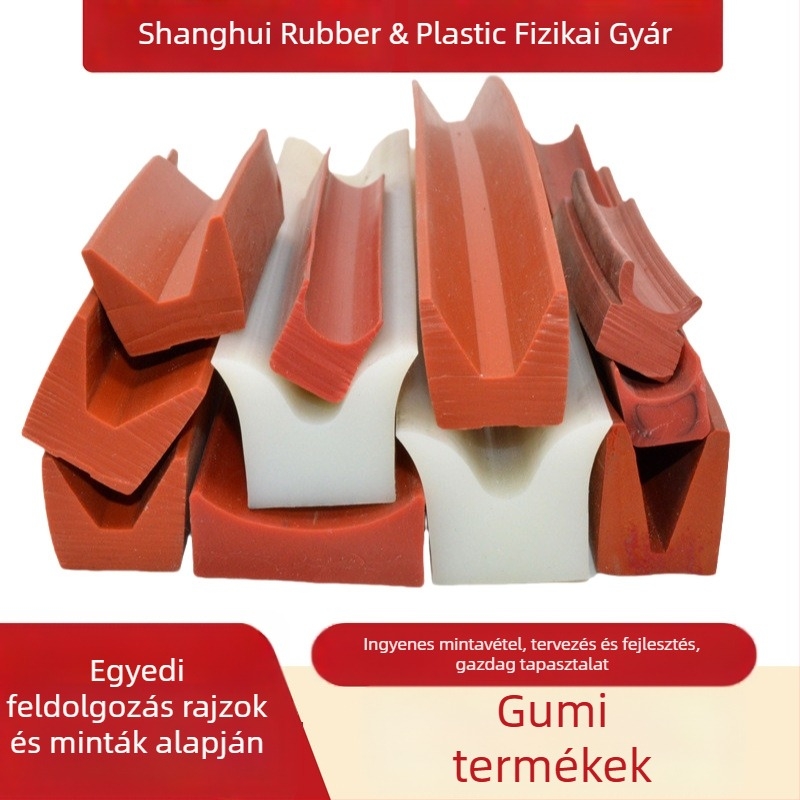 EPDM speciális formájú szilikon gumitömítő szalag, egyedi gyártás, korrózióálló tömítés.