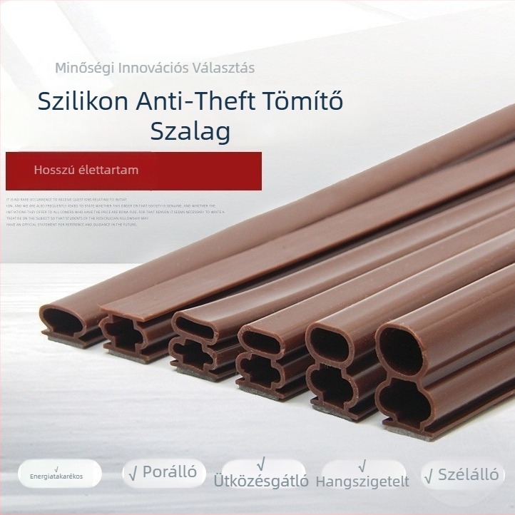 Szilikon ajtó tömítő szalag a részekhez, hangszigetelő és szélálló, alsó huzatstop bejárati ajtókhoz, szilikon gumi