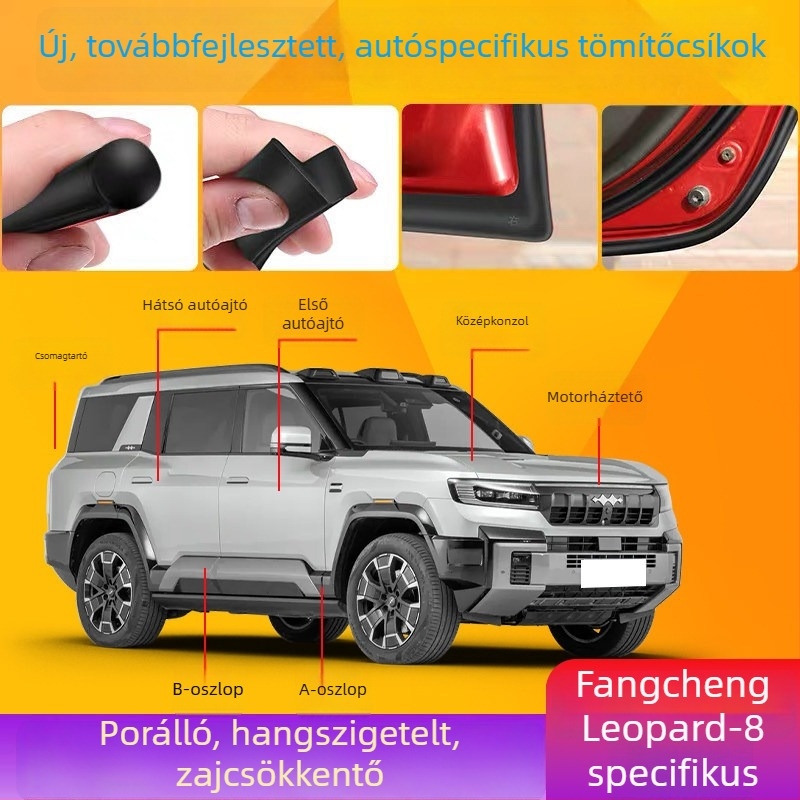 Equation Leopard 8 szilikon autóhangszigetelő tömítőcsík, teljes jármű porvédelmi kiegészítők az ajtók módosításához