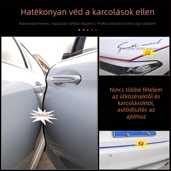 U‑alakú ajtóvédő szalag, PVC, préselt rögzítés, károsodásmentes telepítés, autókhoz, gépekhez, szekrényekhez, ajtókhoz és ablakokhoz