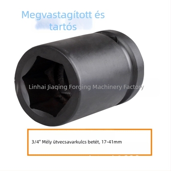 3/4 hüvelykes nehéz hosszú socket fej pneumatikus ütőhöz, 80 mm hosszú, hex 17–41 mm