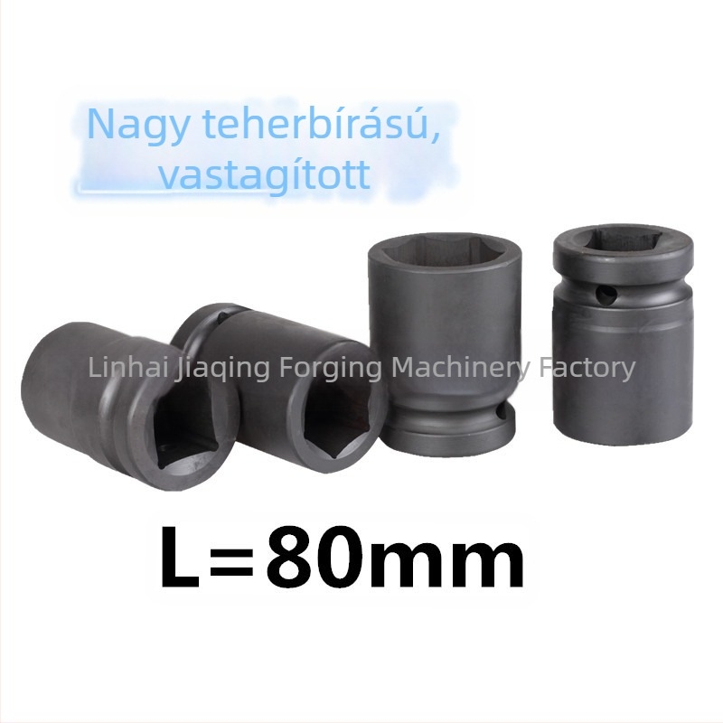 3/4 hüvelykes nehéz hosszú socket fej pneumatikus ütőhöz, 80 mm hosszú, hex 17–41 mm