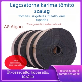 Légcsatorna tömítőszalag, öntapadós, flanztömítés, gumiplasztik lángálló tömítőszalag, vastagság 5 mm vagy 3 mm
