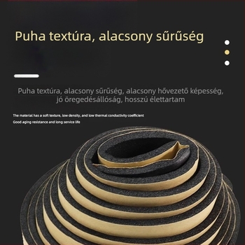 Légcsatorna tömítőszalag, öntapadós, flanztömítés, gumiplasztik lángálló tömítőszalag, vastagság 5 mm vagy 3 mm