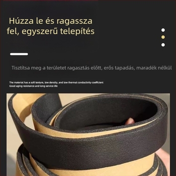 Légcsatorna tömítőszalag, öntapadós, flanztömítés, gumiplasztik lángálló tömítőszalag, vastagság 5 mm vagy 3 mm