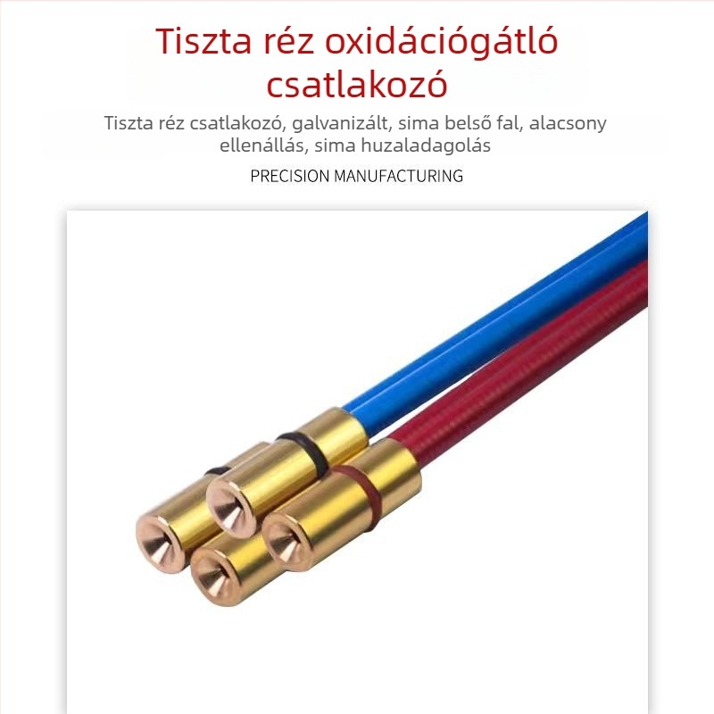 Gázvédett hegesztőpisztoly huzaladagolócsővel, huzaladagoló, rugó és vezetőcső (200/350/500A)