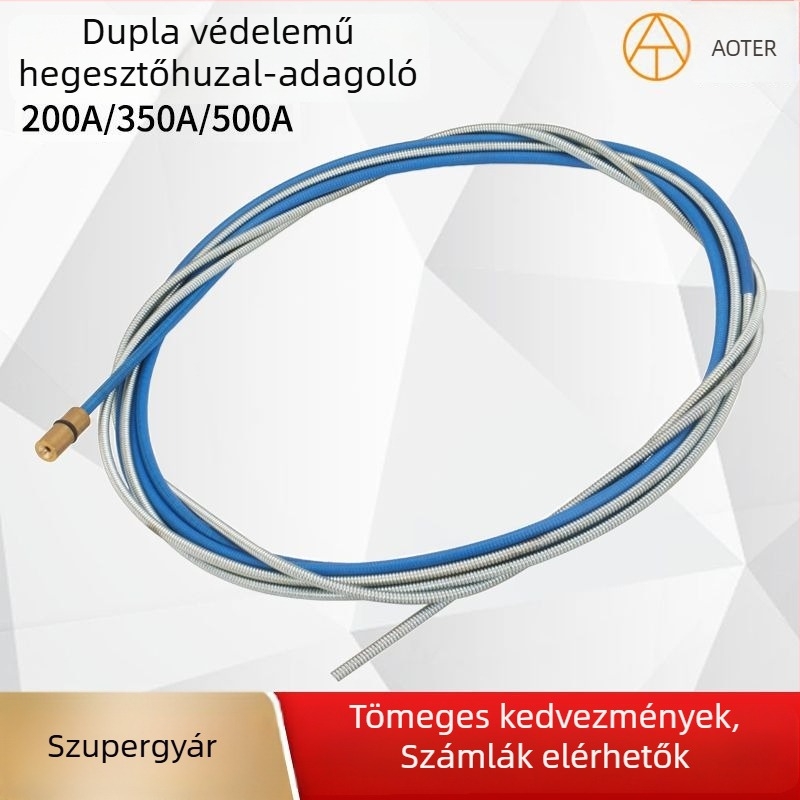 Gázvédett hegesztőpisztoly huzaladagolócsővel, huzaladagoló, rugó és vezetőcső (200/350/500A)