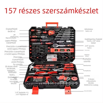 157 darabos otthoni elektromos és kézi szerszámkészlet