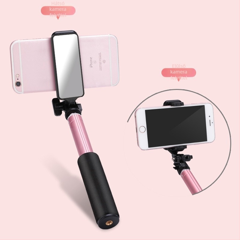 Kábeles vezérlésű selfie bot, hosszabbított, harmadik generáció, alumínium ötvözet, kézben tartható, összecsukható, univerzális élő közvetítéshez és fényképezéshez