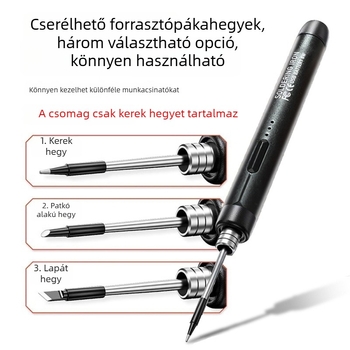 USB újratölthető vezeték nélküli forrasztópáka, hordozható, kis méretű otthoni használatra, Li-ion akkumulátorral és három hőmérséklet-beállítással