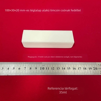 Xingyi márkájú téglalap alakú korund edény, 35 ml űrtartalommal, méretek 100 × 30 × 20 mm, fedővel