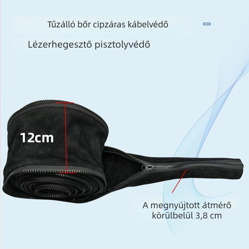 Tűzálló borjúbőr védőhüvely hegesztőberendezéshez: levegőcsövek, vezérlő vonalak, kábelek és optikai szálak