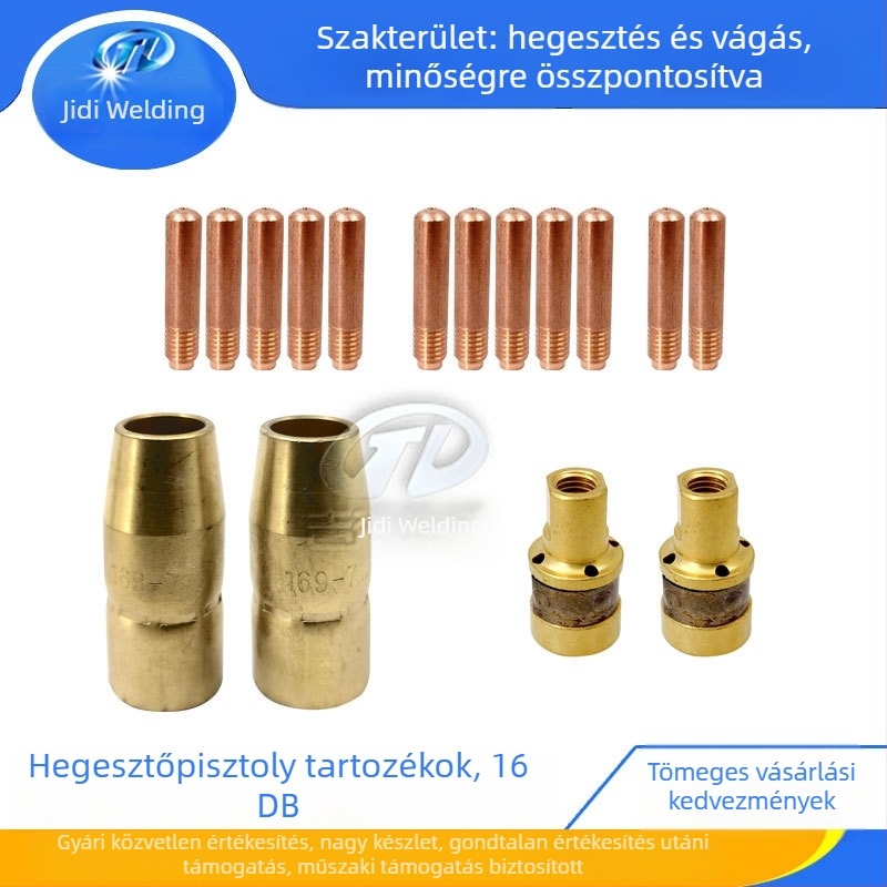16 darabos Hobate hegesztő kiegészítő készlet, 120/125/135/140/175/180 csatlakozó rudak és 00067 vezető fúvóka