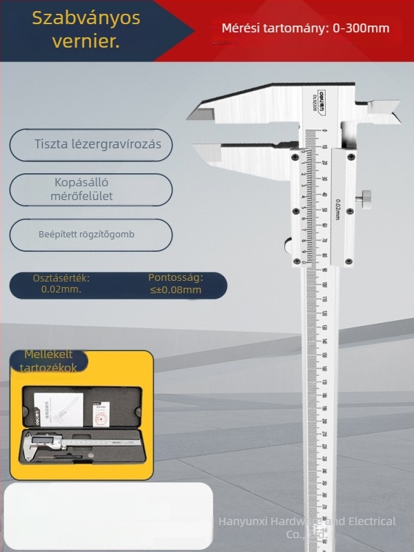 Deli Vernier tolómérő, magas precizitású rozsdamentes acélból, háztartási használatra, mérése kis mélység és belső átmérő, ipari osztályú