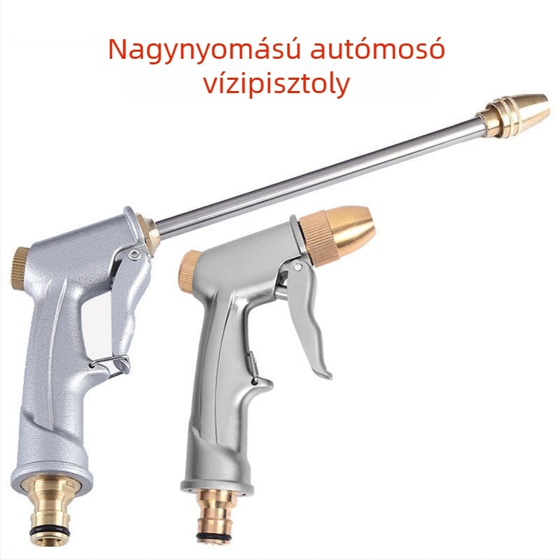 Nagy nyomású autómosó vízpisztoly elektroplatinált alumínium fejjel, háztartási és kertészeti öntözésre