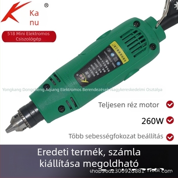 Kanu 518 Mini Elektromos Csiszoló, Nagy Sebességű Polírozás és Vágás, Fúró Eszköz, Kompakt Kézi Gravíró Gép