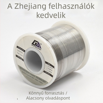 No-clean rosin-core forrasztódrót, ólommal, magas fényességű ón, javításhoz, 500 g