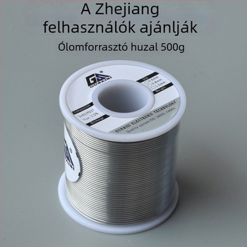 No-clean rosin-core forrasztódrót, ólommal, magas fényességű ón, javításhoz, 500 g
