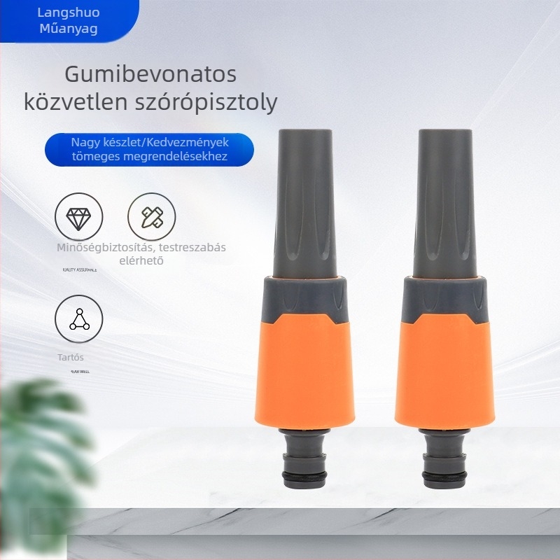 Gumiborítású permetezőpisztoly kertöntözéshez és autómosáshoz, állítható, többfunkciós
