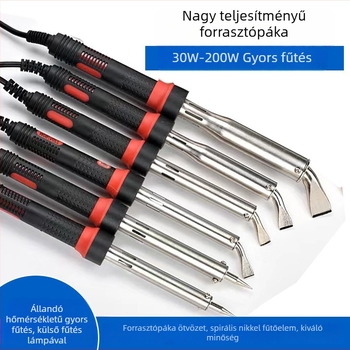 Külső fűtésű elektromos forrasztóvas, 80–200W, LED-lámpával, elektronikai javításhoz