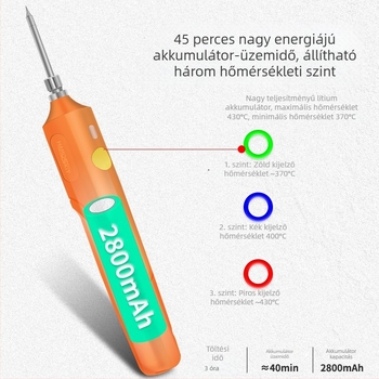 USB hordozható forrasztópáka készlet Li-Ion akkumulátorral - mini méret, otthoni használatra és diákoknak