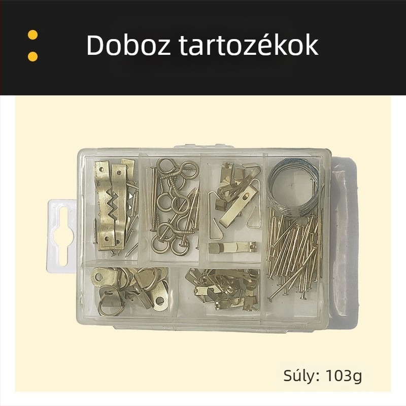Többfunkciós vízszintmérő és keretfüggesztő eszköz fotókeretekhez, famegmunkáláshoz, precíz falra igazítás és fúrás rögzített pontoknál