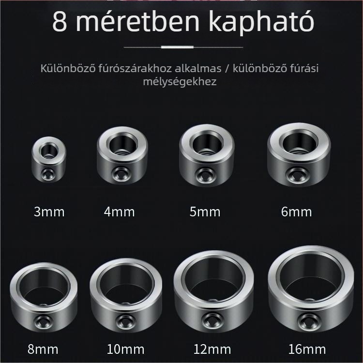 3-16 mm-es fúrófej pozicionáló gyűrű korlátozó gyűrűvel és rögzítő gyűrűvel az optikai tengelyhez
