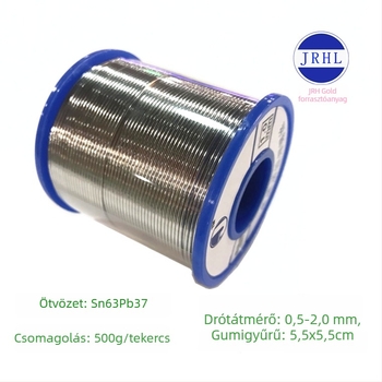 Sn63Pb37 forraszdrót, átmérő 0,5–2,0 mm, 863#, 500 g