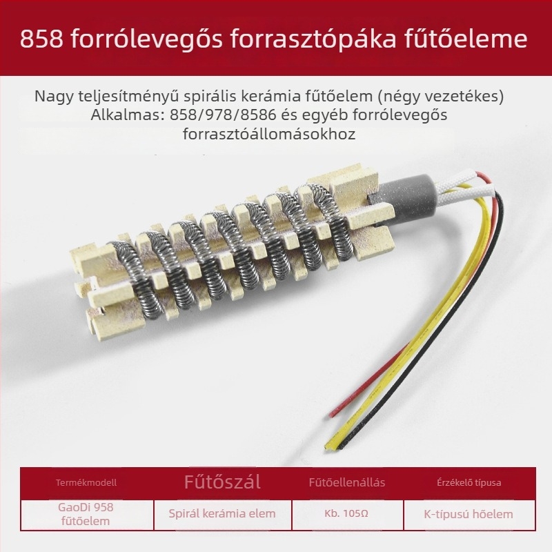 858D meleglevegős rework állomás fűtőmagja, kerámia 8586D és forgó légáramlat