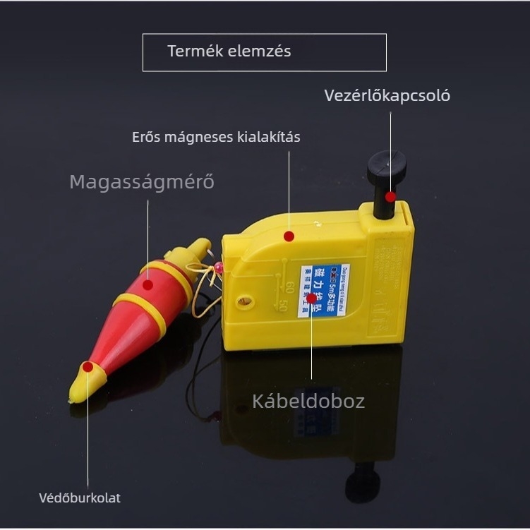 Többcélú mágneses függővonal súlyok mágneses kalapáccsal, 3 m, 5 m és 6 m hosszúságú