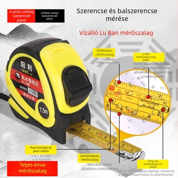 Hiteles Luban mérőszalag Feng Shui, Birodalmi Palota, 46.08, szélesség 7,5 mm, hossz 10 m, nagy pontosság