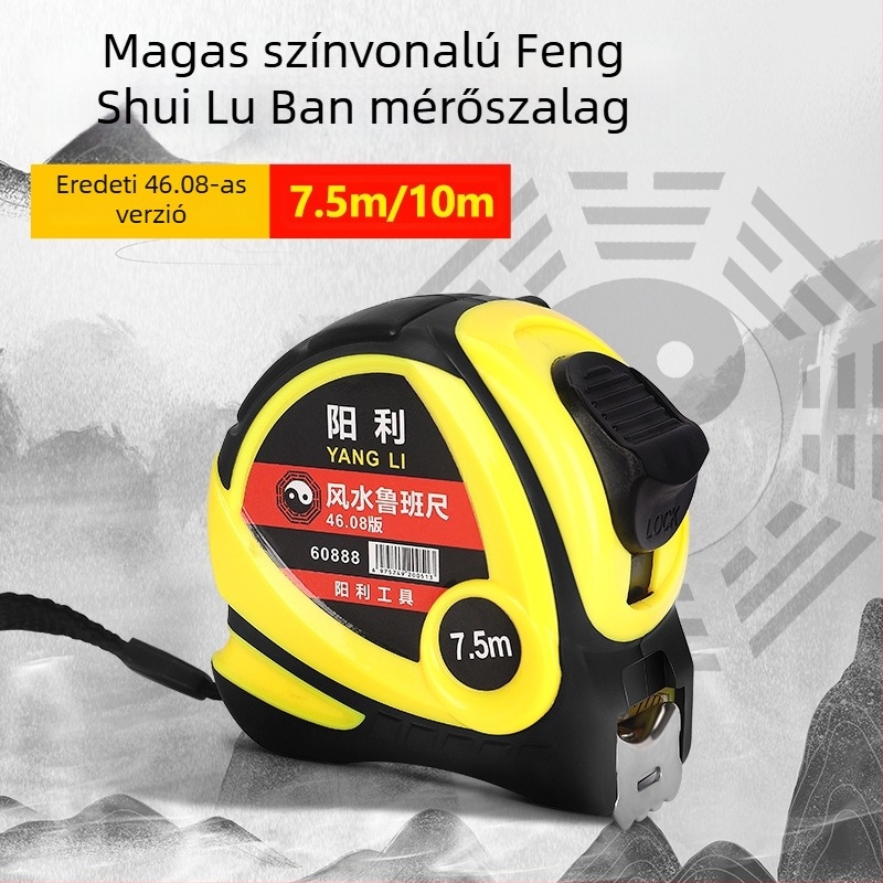 Hiteles Luban mérőszalag Feng Shui, Birodalmi Palota, 46.08, szélesség 7,5 mm, hossz 10 m, nagy pontosság