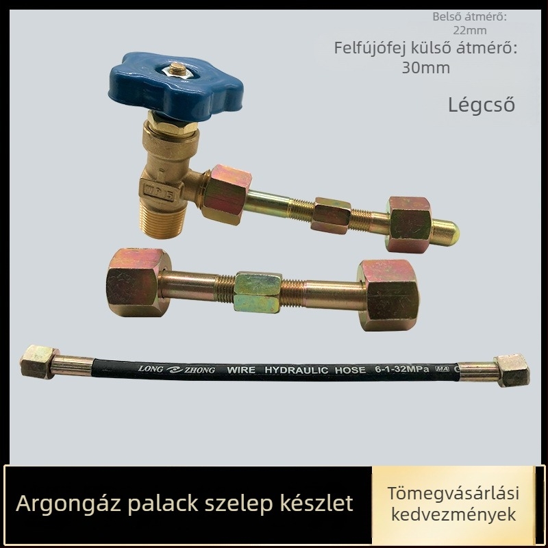 Robbanásbiztos töltőfej argon- és acélgázhengerhez, 40/50/90/100 cm hosszú gázcső