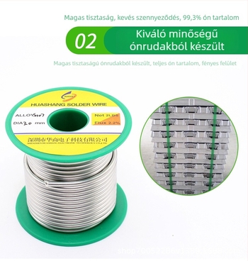 HUASOET ólmentes forrasztóvezeték rosinmaggal, 3.0 mm-es szalag, magas tisztaság, alacsony hőmérsékletű forrasztás