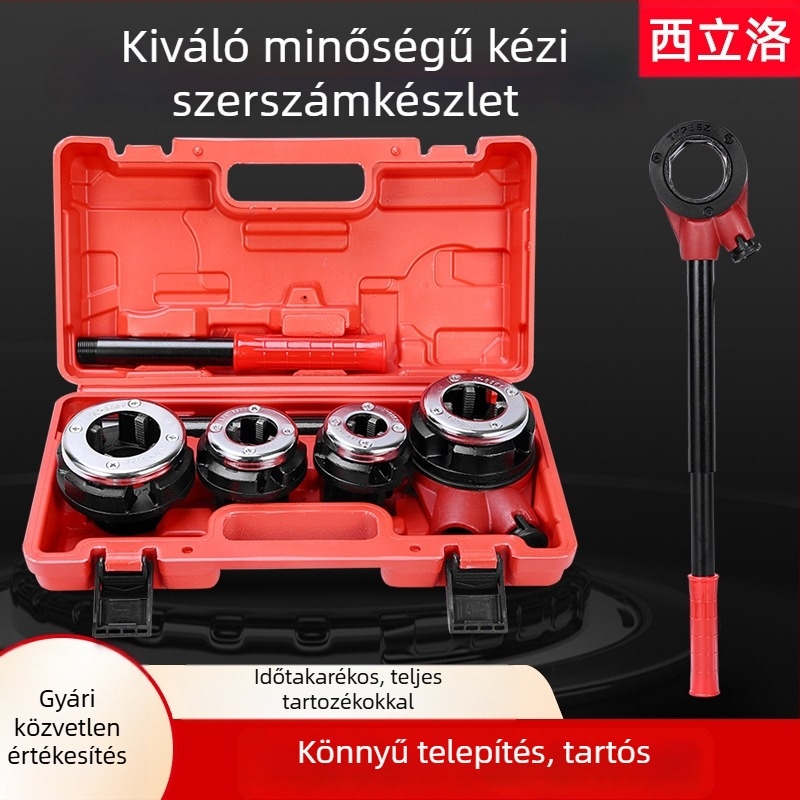 62-típusú galvanizált cső kézi menetkészítő gép, csőmenet eszköz, külső menet vízellátó csövekhez