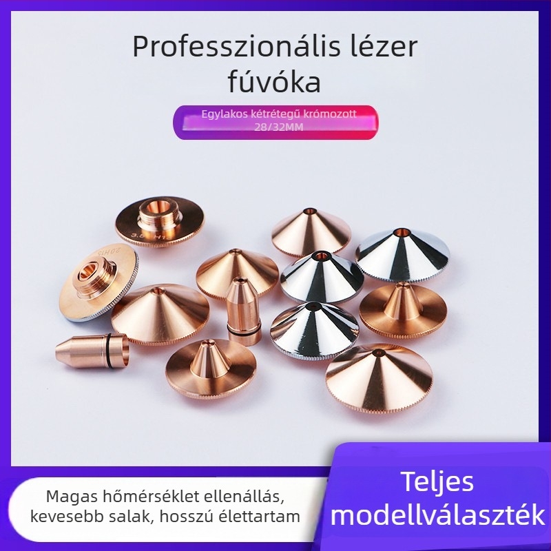 Réz lézerfúvóka a vágógéphez, 28/32, egy- és kétszintes vágáshoz