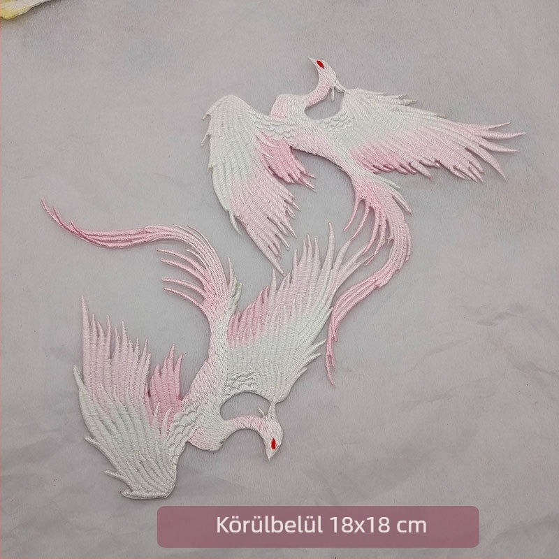 Antik stílusú Hanfu színpadi applikációk phoenix hímzett foltokkal