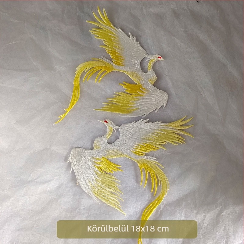 Antik stílusú Hanfu színpadi applikációk phoenix hímzett foltokkal