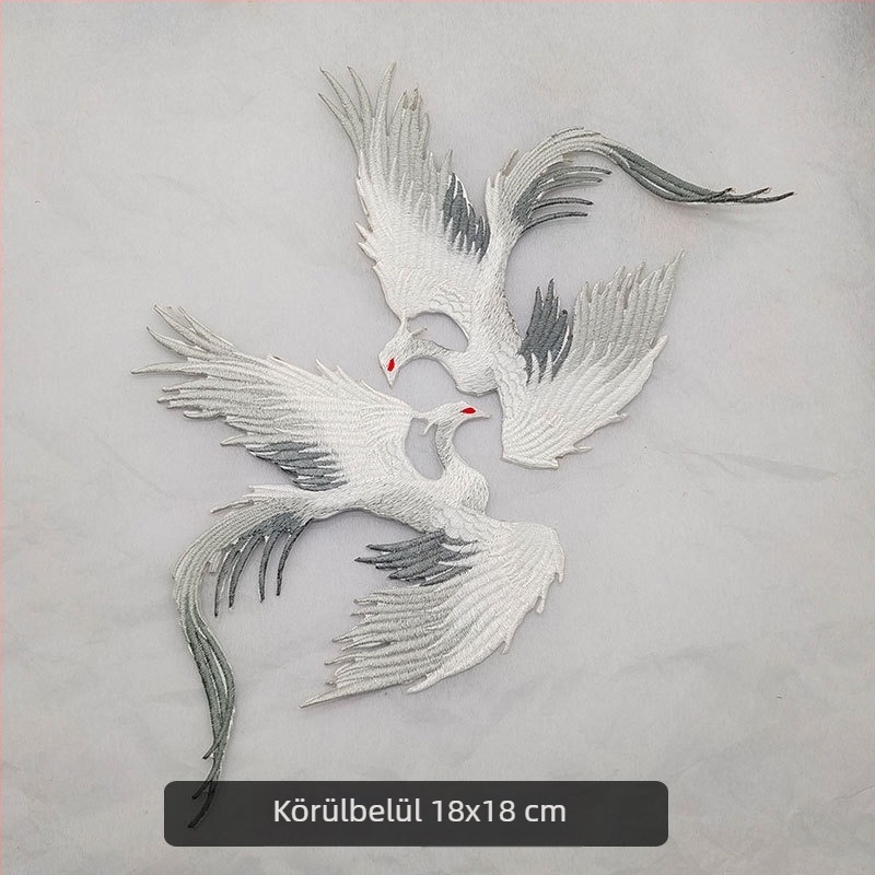 Antik stílusú Hanfu színpadi applikációk phoenix hímzett foltokkal